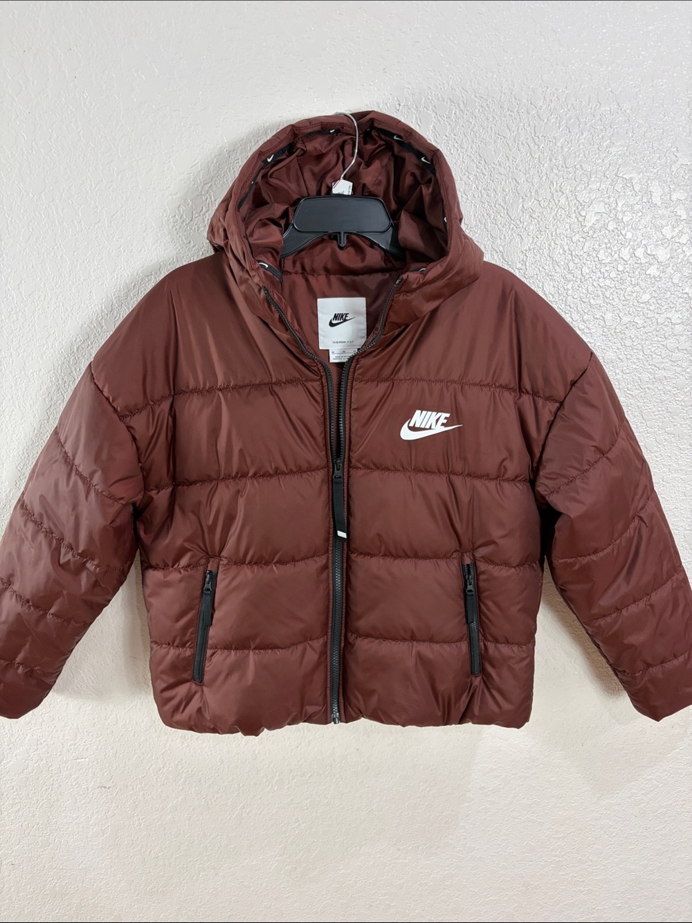 Nike Therma-Fit , Women,Size M,Maroon Hooded Puffer Jacket